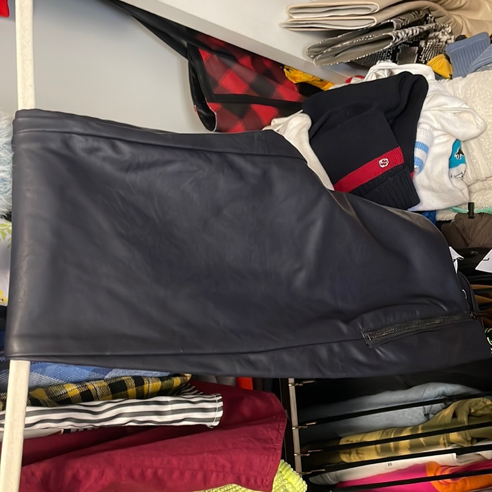 Calvin Klein leather leggings Navy Blue